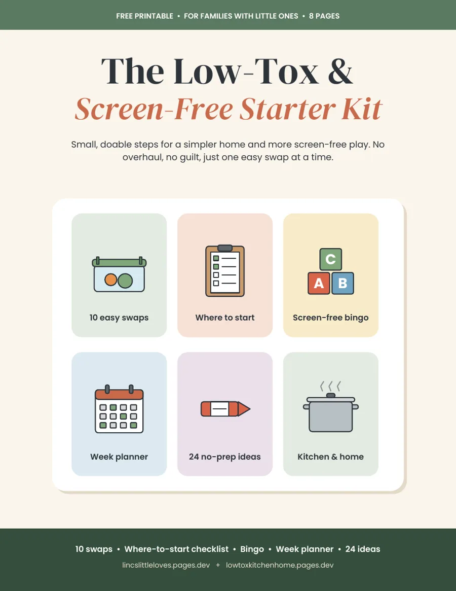 Cover of the Low-Tox and Screen-Free Starter Kit
