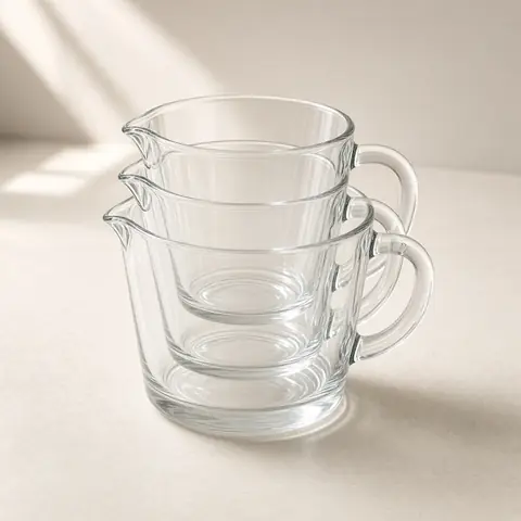 Illustrative photo for Anchor Hocking Glass Measuring Cups, 3-Piece Set