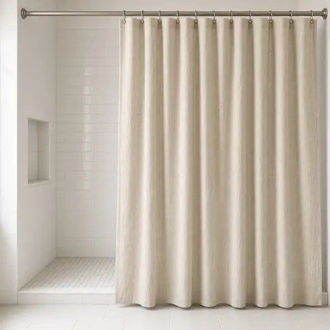 Illustrative photo for Bean Products Natural Hemp Shower Stall Curtain, 54" x 72"