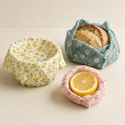 Illustrative photo for Bee's Wrap Beeswax Food Wraps, 5 Pack