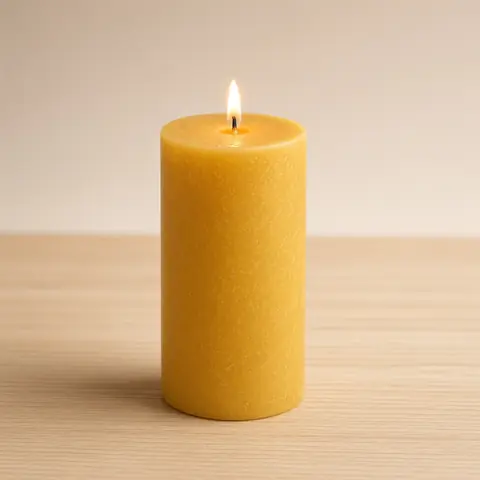 Illustrative photo for Big Dipper Wax Works 100% Beeswax Pillar Candle, 3 x 6 in