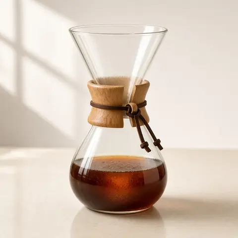 Illustrative photo for Chemex Classic 8-Cup Glass Pour-Over Coffeemaker