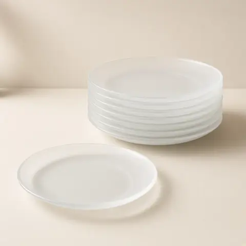 Illustrative photo for Corelle Vitrelle 8-Piece Dinner Plates, Winter Frost White