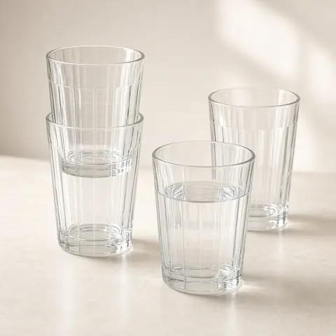 Illustrative photo for Duralex Picardie Tempered Glass Tumblers, 12.6 oz, Set of 6