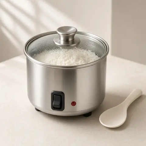 Illustrative photo for Elite Gourmet 6-Cup Rice Cooker with Stainless Pot