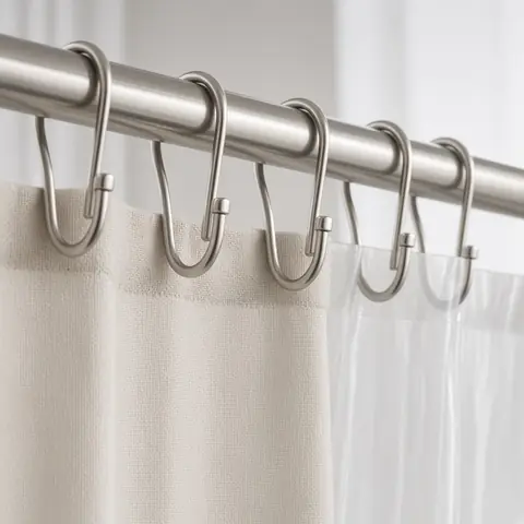 Illustrative photo for Gidse Double-Sided Stainless Steel Shower Hooks, 12