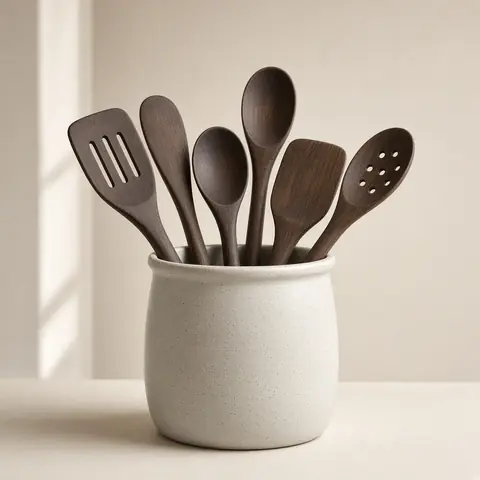 Illustrative photo for Riveira Teak Wooden Spoons, Set of 6