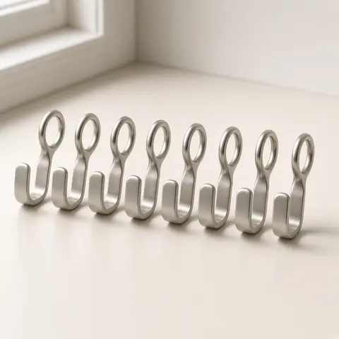 Illustrative photo for Rubbermaid Stainless Steel S-Shaped Shower Hooks, Set of 12