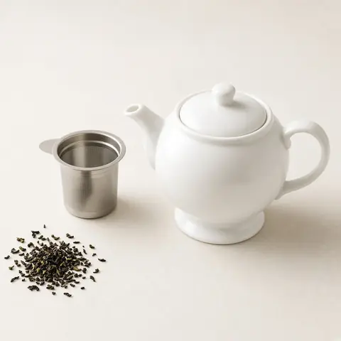 Illustrative photo for Sweese Porcelain Teapot with Stainless Infuser