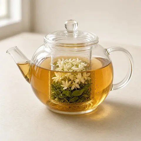 Illustrative photo for Teabloom Stovetop & Microwave Safe Glass Teapot